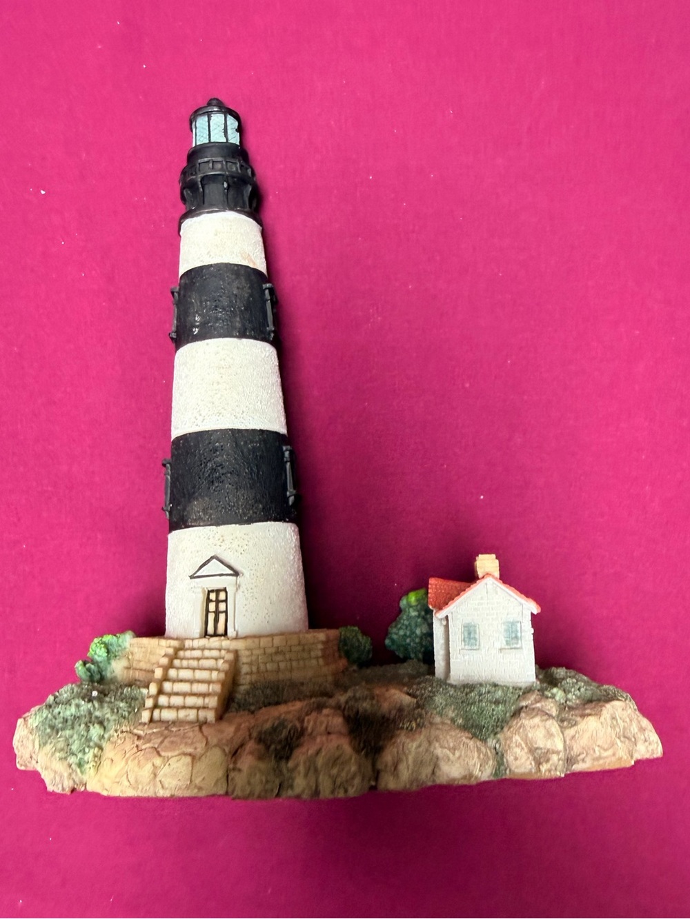 Decorative North. Carolina Bodie Island Lighthouse with Cottage